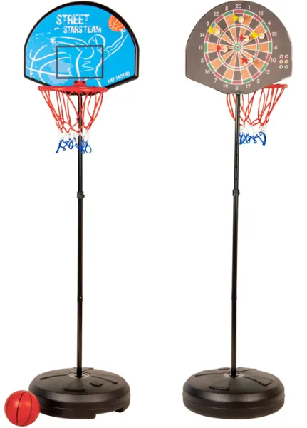 My Hood - Basketkorg och dart på ett stativ - Med plastboll, pilar och pump