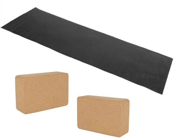 Odin Paket-erbjudande Yogamatta + 2 st Kork Yogablock